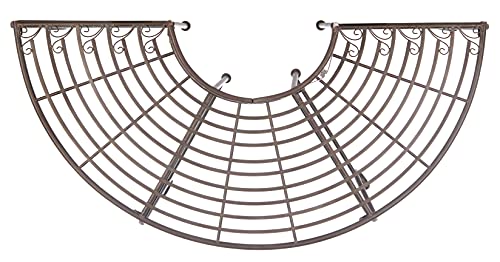 Image of SAFAVIEH Outdoor - Abia Iron Tree Bench - Rustic Brown Iron Metal - Vintage Scrollwork Garden Design - Ideal for Patio, Deck, Porch, Garden, 17 inch Seat Height (PAT5018B)