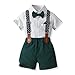 Generisch Bekleidungssets Für Jungen 130 Hemd Mit Fliege Und Hosenträger Kinder Gentlemen Anzug Set Festliche Kleidung Taufanzug Junge Sommer Hochzeit Outfit 2 Teiler Taufbekleidung Kleinkind