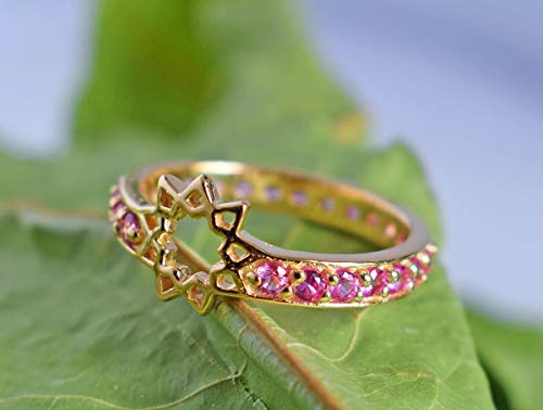 Bague empilable en pierre de naissance naturelle plaqué or - 2