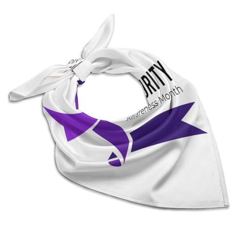 Csemeie Prematurity Awareness Month Purple Ribbon Bandana Hair Scarf Headband Adjustable Neckerchief for Men Women Decor