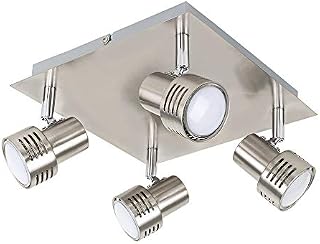 MiniSun Modern Chrome 4 Way GU10 Square Ceiling Spotlight
