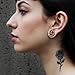 ERKUOO 2PCS Gothic Baroque Occult Ear Tunnels 6mm–25mm Swirl Cross Eye Plugs Gauges Double Flare Saddle Stretching Piercing Jewelry for Women Men Alternative Fashion