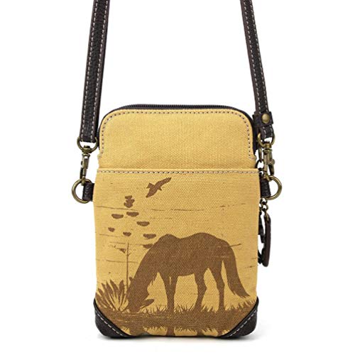 Chala Handbags Safari Horse Cellphone Crossbody Handbag - Convertible Strap Horse Lover2