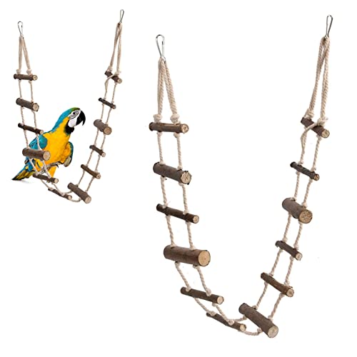 Akozon Wood Pet Hamster Escalada - Brinquedo de Ponte de Suspensão Ajustável para Pássaros, Ratos e