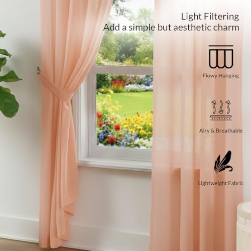 Image of HOMEMONDE Sheer Curtains for Living Room, Bed Room - Transparent Curtain Home Decor