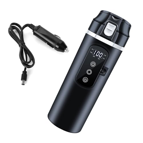 Taza de viaje eléctrica 500ml acero inoxidable 12V 24V miniatura 5