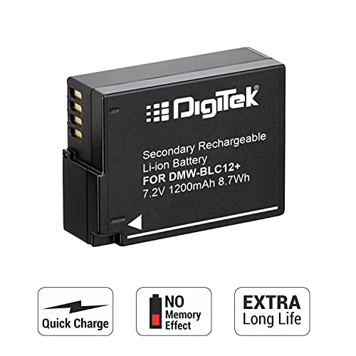 Image of Digitek Secondary Li-ion Rechargeable Battery for DMW-BLC12+ (7.2V, 1200mAh)