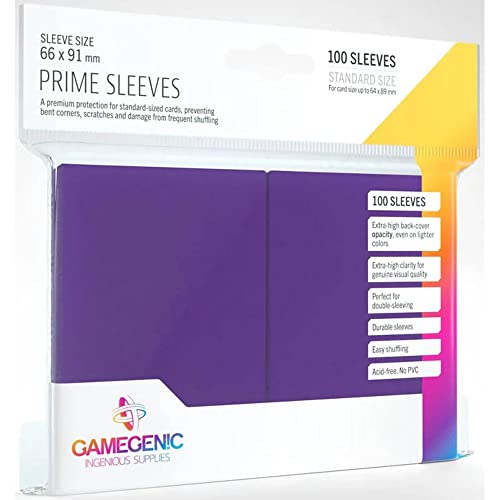 Gamegenic GGS11021ML Prime Sleeves in Plastica (100-Pack), Purple