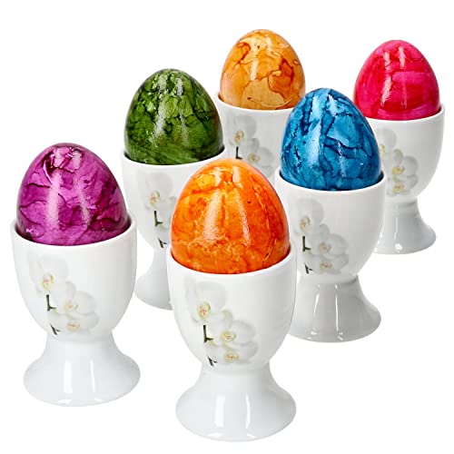 Van Well Vanda 6er Set Eierbecher I 6 Personen I weiße Orchideen I...