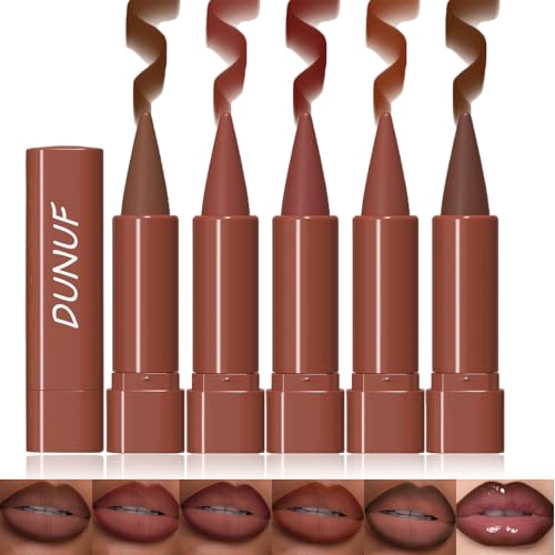 Sitovely 5PCS Matite Labbra Opache, Gradient Matte Lip Liner, Matita Labbra e Rossetto Sfumati, Lip Crayon Lip Stain Matita Labbra Liscia Natural Lip Crayon, Trucco Labbra Antiaderente