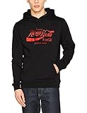 coca cola promotional products Sudadera con capucha para hombre de un solo color negro con icónico estampado frontal del gigante de Coca Cola