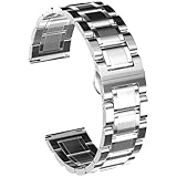 Compatible con correas de reloj Casio MDV106-1AV / MTP-VD01 para hombre, correa de repuesto de acero inoxidable de 22 mm de liberación rápida para Casio MDV-106 Series (z5-plateado)