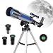 Telescope, 50mm Aperture 360mm Astronomical Refractor Telescope with Tripod Portable Scope and 3 Eyepieces (Blue)