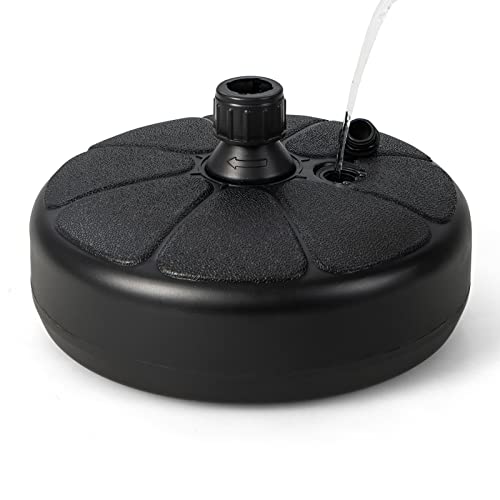 COSTWAY Soporte Sombrilla Terraza Exterior Apto 38mm, Base para Sombrilla Rellenable de Arena 15kg y Agua 9,5L, HDPE, Metal, Ø 37 x 19 cm, Pie Sombrilla Jardin Terraza