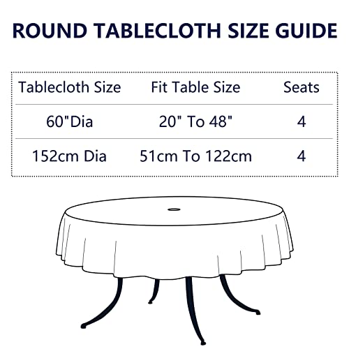 TWLEAR Outdoor Tablecloth with Umbrella Hole and Zipper, Round Table Cloth 60 inch, Patio Table Covers for Spring, Summer, Party, Backyard, Picnic, BBQs, Islamorada Blue Green by TWLEAR - Image 3