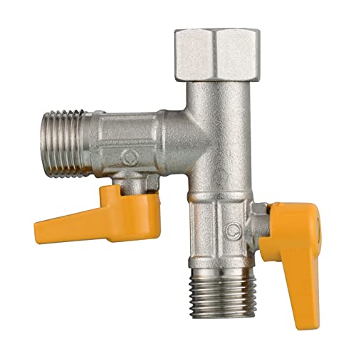 CIENCIA Vanne 3 Voie Raccord T 1/2 Douchette et Douche de Tête Bras de Douche Inverseur 3 Voies en Laiton Adaptateur Robinet Éteindre, DSF009