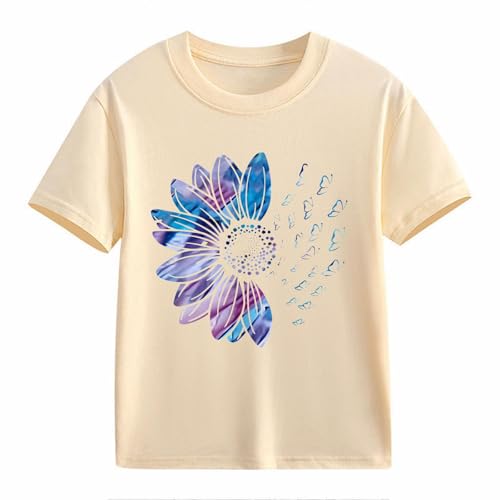 Girls Cotton Cute Flower Graphic T Shirts Summer Casual Loose Tees Crew Neck Short Sleeve Trendy Tees Shirts Clothes2