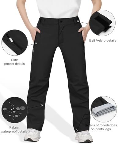 Kids Hiking Pants Waterproof Quick Dry Boys Camping Cargo Pant Lightweight Softshell Uniform Pants for Kid Girls2