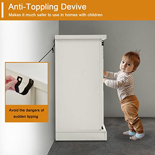 Okvnbjk Buffet Cabinet With Storage, Farmhouse Coffee Bar Cabinet, 32In Sideboard Accent Cabinet With Sliding Barn Door, Buffets & Sideboards For Kitchen Living Room (White) #TOP4