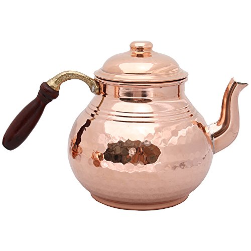Copper Teapots With Lids And Wood Handle, Teapot Warmer, Copper Heater, Copper Teapots, Hammered Copper Tea Pot, Turkish Tea, Copper Pot, Samovar (With Warmer) #TOP2