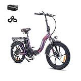 Fafrees F20 PRO E-Bike - Bicicleta eléctrica plegable (20 pulgadas, color morado)