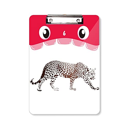 Dossier à tête plate motif animalier guépard marron de format A4