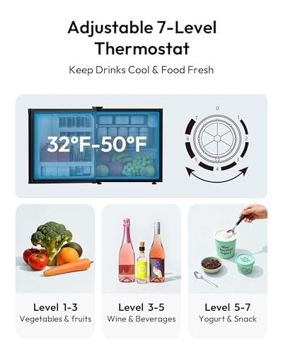 EUHOMY 1.7 Cu.Ft Mini Fridge with Freezer, Reversible Single Door Compact Refrigerator, Adjustable Thermostat, Energy Saving, Mini Fridge for Bedroom, Office, Dorm, Black on Fridge.com