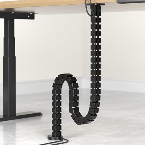 Columna flexible para gestión de cables ajustable de 80 cm para escritorio, protección oculta de cables bajo escritorio miniatura 1