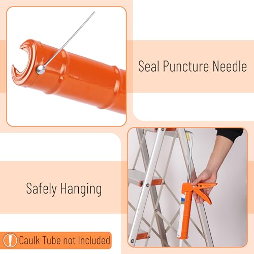 Image of Bates- Caulking Gun, 10:1 Thrust Ratio, Orange, No Drip Sealant Gun | Silicone Application Tool for Home Repair, Bathroom and Kitchen Sealing Work
