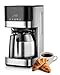 KEINVE Edelstahl Kaffeemaschine mit timer, 24H programmierbar, LED Display, Warmhalteplatte, Abschaltautomatik, Tropfstopp, 900W, Filterkaffeemaschine mit Thermokaraffe, 10 Tassen, 1 Liter