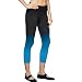 Champion Women's Seamless Capri Legging, Dip Dye Black/Underwater Blue, Large