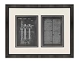 Reusable Offshore Platform Jacket Patent Art Chalkboard Print in a Beveled Black Wood Frame with a Double Mat (16' x 20') M13420