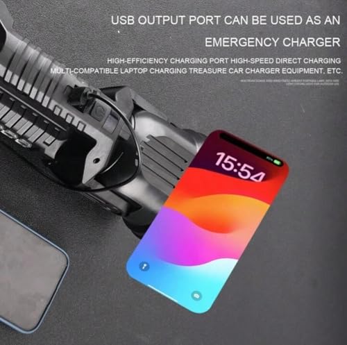 Image of Glaceon Rechargeable Spotlight Flashlight, High Lumens Handheld Spotlight,LED Searchlight 6 Light Modes Foldable Tripod for During Hurricane,Emergency,Outages,Hunting, Hiking, Camping (GC-09)