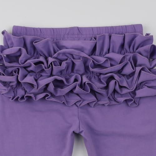 Image of HOOLCHEAN Baby Toddler and Little Girls Ruffles Buttocks Leggings Solid Color Pants