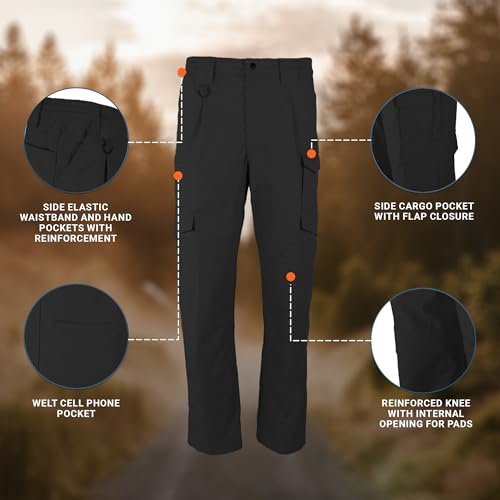 PROPPER Men's Lightweight Tactical Cargo Pants, Black, 40W x 30L