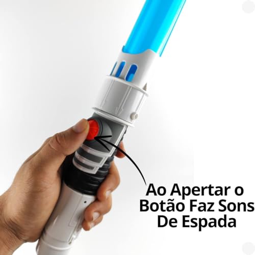 Brinquedo kit Guardião Espacial Espada Pistola máscara pilha