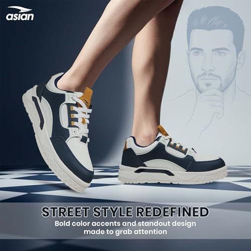 Image of ASIAN Nexus-02 Men's Casual Sneakers | Trendy Lace-Up Design | Lightweight Comfort, Premium Finish & Anti-Slip Sole for Daily Use