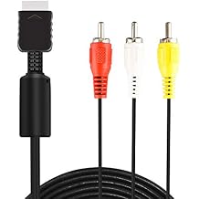 6Ft AV Cable for PS2 PS1 PS3, AV to RCA Composite Audio Video TV Cord Compatible with PlayStation 1 2 3