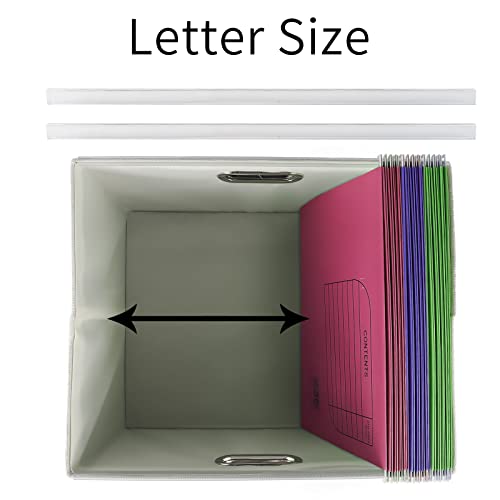 Vextronic File Organizer Box, Collapsible Filing Box, Portable Hanging File Storage Boxes With Lid & Handle, Decorative Document Organizer Box For Letter File Folder For Home Office (Set Of 2) #TOP4