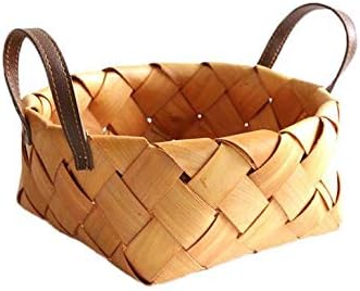 Amazon Drawihi ピクニック かご バスケット 籐かご 手編み かご 洗える 浅型 レザー取っ手付き フルーツバスケット 小物収納 オシャレ 天然素材 ナチュラル 小物入れ フルーツ ワイン 調味料 卓上 インテリア キッチン収納 手編み 運動会 キャンプ 旅行 S L選択可 S