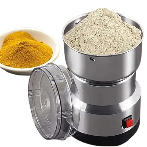 YAVTNUIO Grinder De Molino De Grano Eléctrico, Pulverizador De Acero Inoxidable 50g ~ 150 G, Máquina De Harina De Vainilla, Molienda Rápida De 10s, para El Hogar Y El Comercial