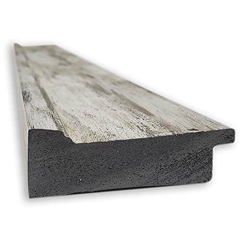 Amanti Art Wall Mounted Framed Vanity Mirror, Glass Size 36X24, Crackled Metallic #TOP1