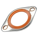 SWQS Thermostat Water Neck Housing Gasket - 1/8' Aluminum Carrier with Molded Silicone Insert, Reusable Thermostat Housing Seal Replacement for Chevy SBC BBC 265-500 Engines Water Pump Gasket(Orange)