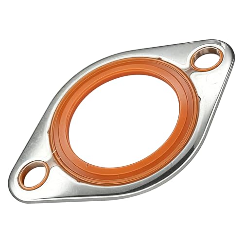 SWQS Thermostat Water Neck Housing Gasket - 1/8 Aluminum Carrier with Molded Silicone Insert Reusable Thermostat Housing Seal Replacement for Chevy SBC BBC 265-500 Engines Water Pump Gasket(Orange)