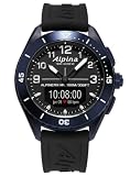 Alpina Herren Analog-Digital Quarz Uhr mit Gummi Armband AL-284LBBW5NAQ6