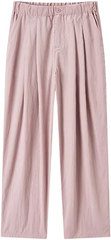 Women's Textured Elastic Waist Wide Leg Pants