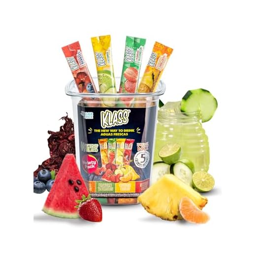 Klass Aguas Frescas, Variety Pack, Sugar Free Drink Mix, Fruit Variety Packets, On-The-Go! Powdered Drink Mix (44 Count Powder Stick Packs) 5 Calories Per Packet- Shake it up! The new way to drink Aguas Frescas.