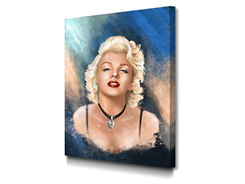 Foto Canvas Impression sur Toile Marilyn Monroe 30 x 40 cm Tableau Decoration Murale | Decoration Chambre - Decoration Salon - Decoration Maison | Cadre en Bois Épais Cover