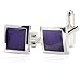 Purple Enamel Cufflinks 18K Platinum Plated Gift Boxed By Digabi