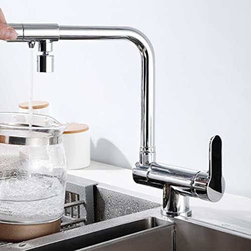 Grifo Cocina 3 Vias Osmosis Latón Grifo Plegable Caliente Y Fría Multifunción Grifo Para Osmosis-Cromo Grifo Cocina 3 Vias Osmosis Latón Grifo Plegable Caliente Y Fría Multifunción Grifo Para Osmosis-Cromo